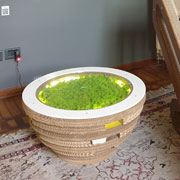 Tavolino in cartone con licheni - Design Giorgio Caporaso per Lessmore
