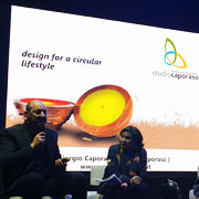 Talk show Beauty and eco-sustainability - DDN Phutura in Piazza Castello. Giorgio Caporaso talks about circular economy in design