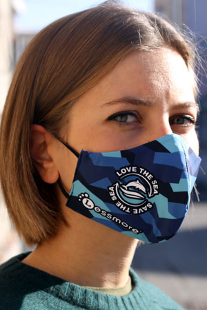 Love the Sea la mascherina per proteggersi e aiutare il mare - design Giorgio Caporaso - Lessmore