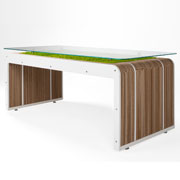 More Plus Desk - cardboard desk with moss by Giorgio Caporaso for Lessmore