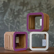 Il sistema Morettino nel colore viola 2018. Design Giorgio Caporaso per Lessmore
