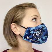 Love the Sea - Fantasia Digitale colore blu. Mascherina di comunità lavabile e riutilizzabile Lessmore