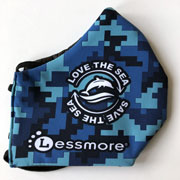 Love the Sea - Fantasia Digitale colore blu. Mascherina di comunità lavabile e riutilizzabile Lessmore