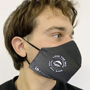 Love the Sea - Fantasia Griglia colore grigio. Mascherina di comunità lavabile e riutilizzabile Lessmore